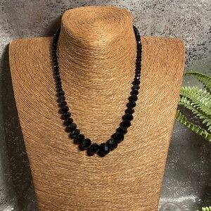 Elegant Black Beaded Necklace